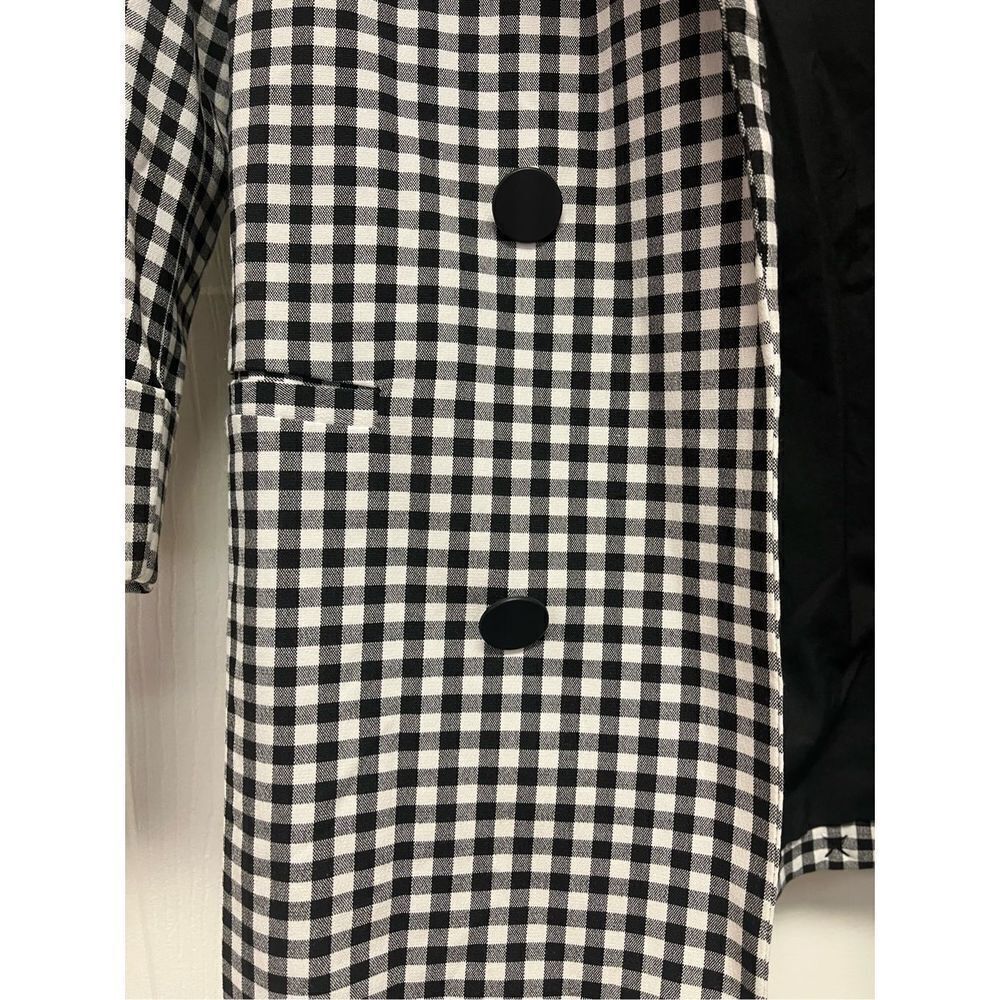 Bershka Black & White Gingham  Open Front Blazer Jacket sz S NWOT - Picture 3 of 7
